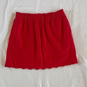 JCrew Red Scalloped Hem Skirt size 12 with pockets